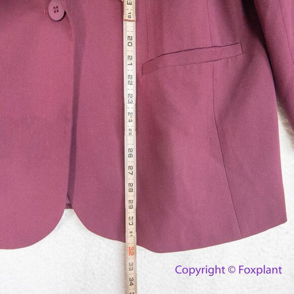 New! Eloquii Wide Belt Single Breasted Blazer burgundy, size 16 - Picture 8 of 14